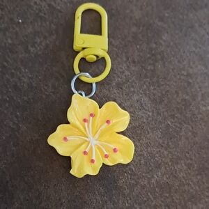 Yellow Floral Keychain Accessory